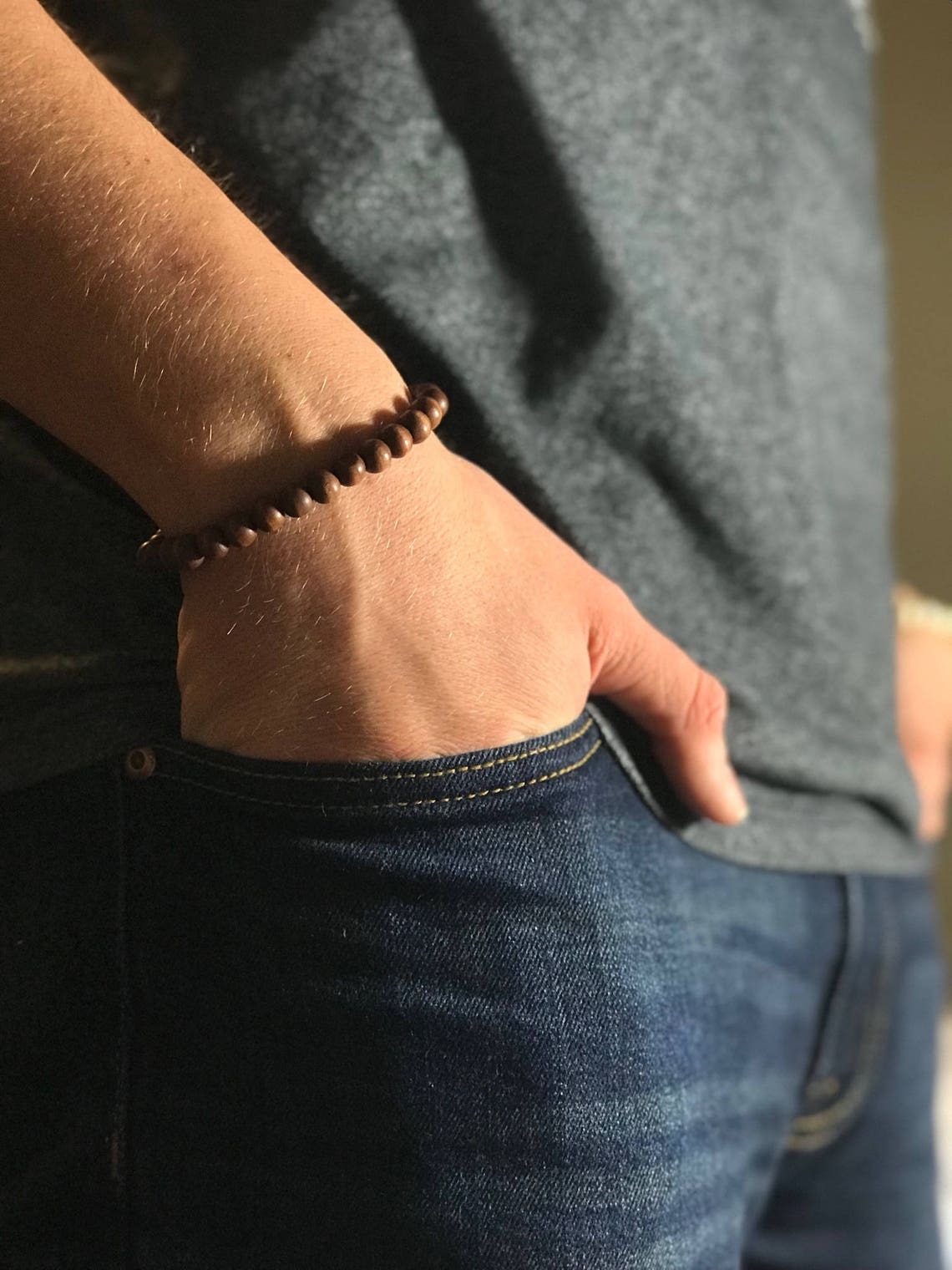 Wood Bead Bracelet Wood Bracelet Men Wooden Bracelet Men Etsy