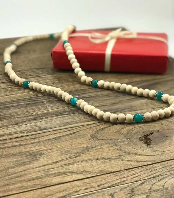 Beaded Long Mala Wooden Tibetan Buddhist Prayer Necklace Boho Wood Beads Beaded Long Mala Wooden Tibetan Buddhist Prayer Necklace Boho Wood Beads