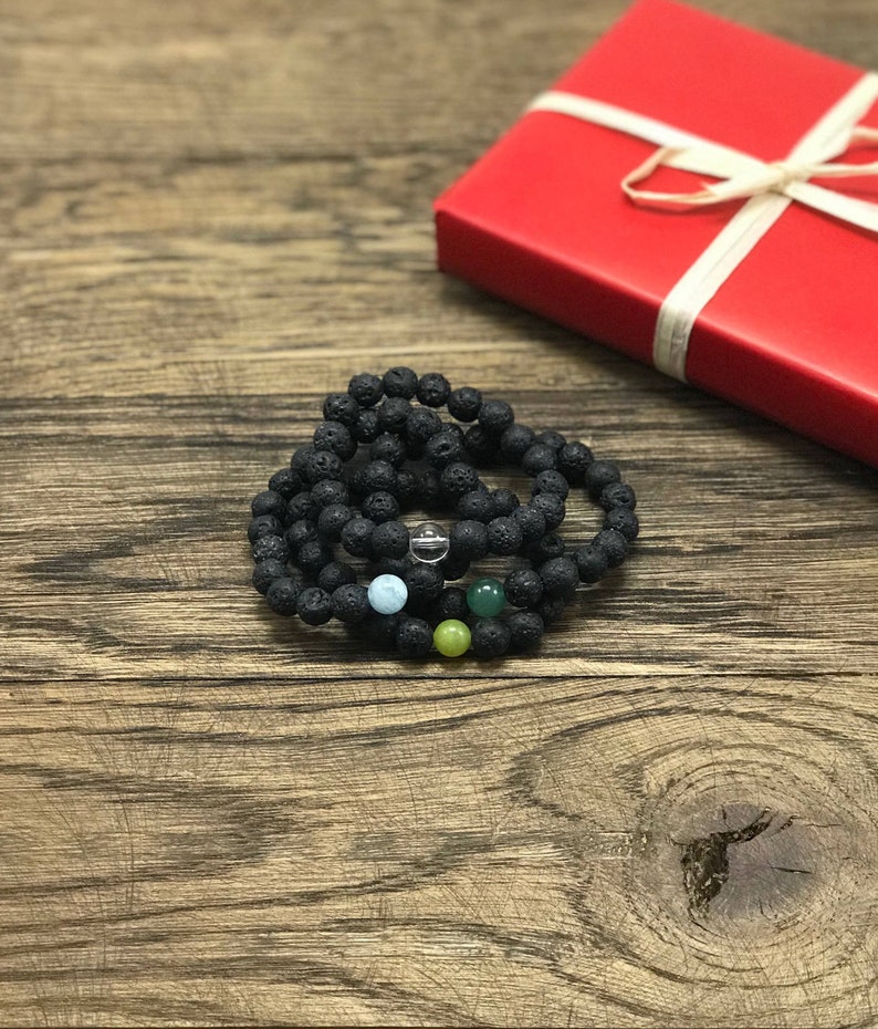 Diffuser Bracelets Lava Bead Bracelets Set of Four Stone Etsy