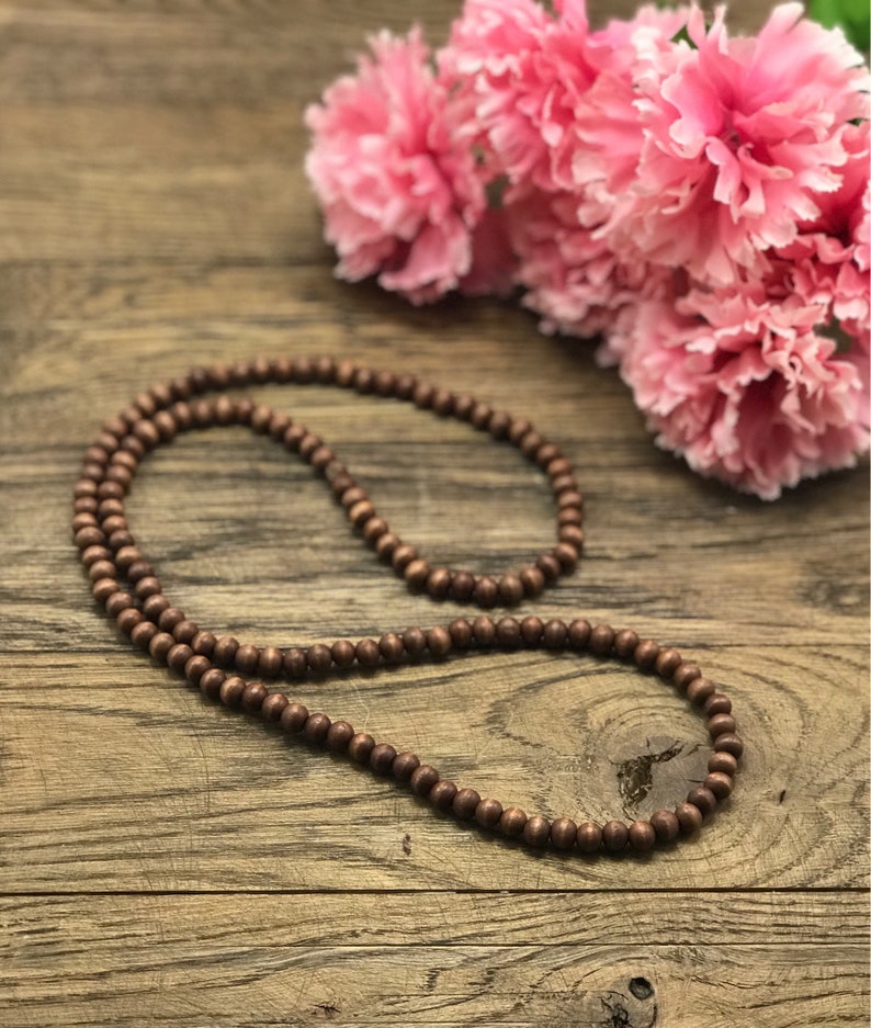 Wood Beaded Necklace Wooden Bead Necklace Beaded Necklace Boho Wood Necklace Wood Bead Necklace Wooden Beaded Necklace