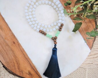 VEINTI+1 Boho Style Natural Wood Beads and Chakra with Tassels Pendant Long Necklace Chain Unisex
