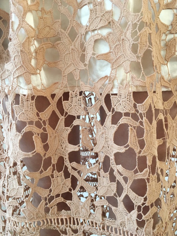 Lace Midi Dress - Beige / Nude. Party Dress. Cocktail Dress