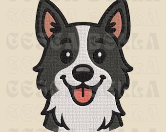 Border Collie Embroidery Design – Digital Download