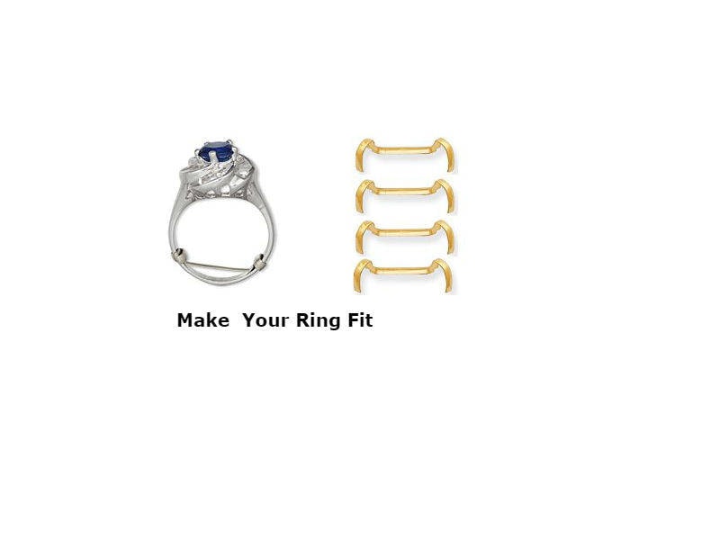 2x White/Yellow Gold Filled Ring Guard Size Adjuster-FOR custom