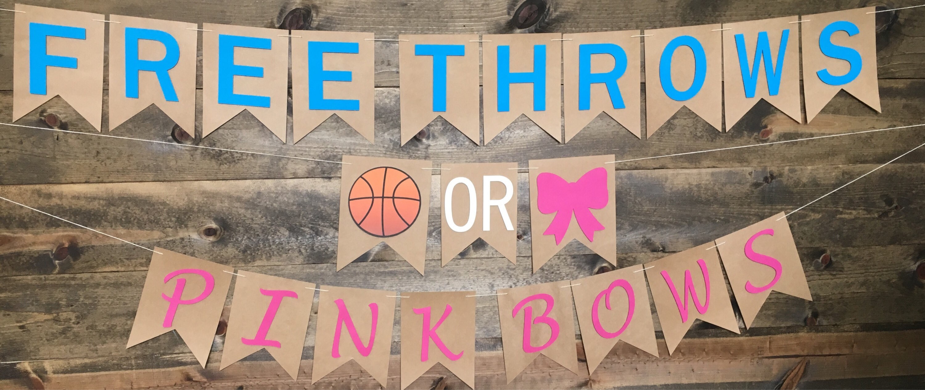 Free Throws or Pink Bows Buckets or Bows Gender Reveal Etsy