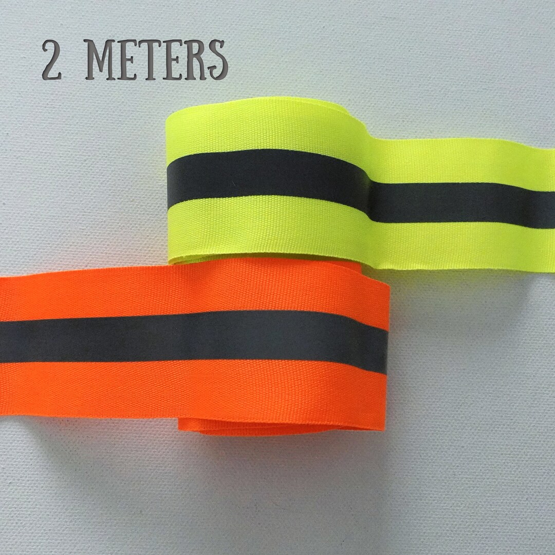 2mts Neon Reflective Gros Grain Ribbon 2 Inch Wide, Neon Flexible ...