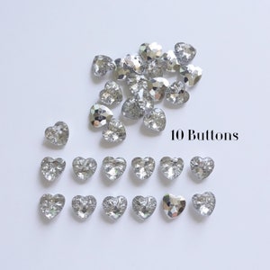 10 Silver heart resine buttons 12mm for cardigans and blouses