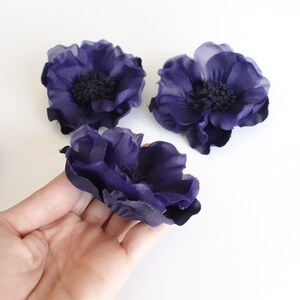 Set of fabric flowers 9 cm for fascinators, headbands and crafts