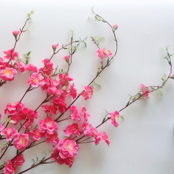 5 Artificial Pink Cherry Blossom Branches 4558 Cm Long Etsy UK