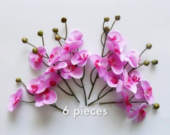 Artificial orchids for crafts, hair accessories and cake decorations