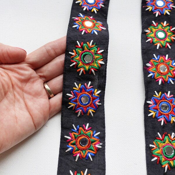 Banjaran black hand embroidered earring