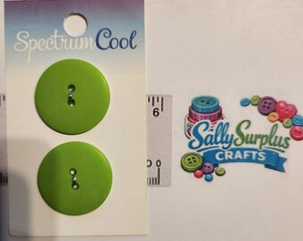 Spectrum Cool Blumenthal Buttons - Green 1" sew through, pack of 2