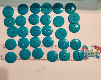 Spectrum Warm Blumenthal Buttons - Turquoise or Teal 7/8" sew through, pack of 30