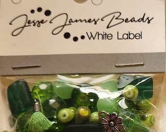 Jesse James Beads White Label - Leafy Green design elements