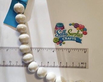 Hildie & Jo Strung Large Cream-Colored Ceramic Beads, Jewelry Making Supplies!