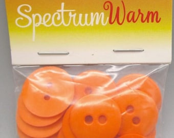 Spectrum Warm Blumenthal Buttons - Orange 5/8" sew through, pack of 20