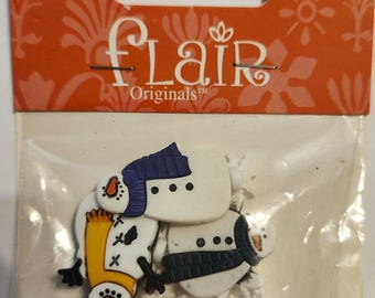 Flair Originals Blumenthal Buttons - Snowmen and snowflakes