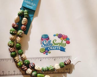 Hildie & Jo Strung unique clay beads in natural colors, Jewelry Making Supplies!