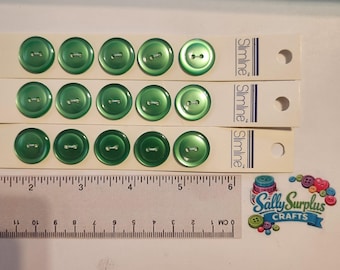 Slimline by BlumenthalLansing Buttons - Pretty emerald color, 3/4" sew through, pack of 5