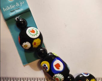 Hildie & Jo Strung Glass Bead, beautiful black, decorative beads, Jewelry Making Supplies!