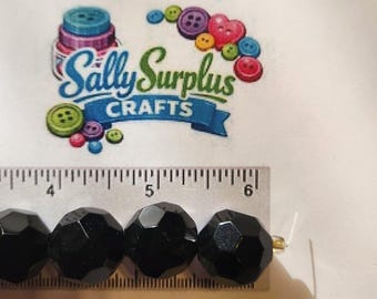 Hildie & Jo Strung Glass Bead, beautiful black, beveled beads, Jewelry Making Supplies!