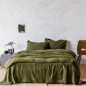Linen BEDDING SET: Duvet cover + 2 pillowcases in VARIOUS colors, King, Queen, Twin, Double, Stonewashed soft linen bedding