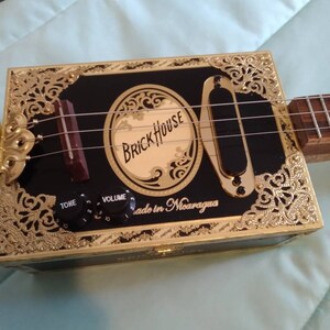 Cigar Box Guitar 3 String Handmade Free insured USA shipping! ** Please Note:** These will now be available in red Brickhouse color only.