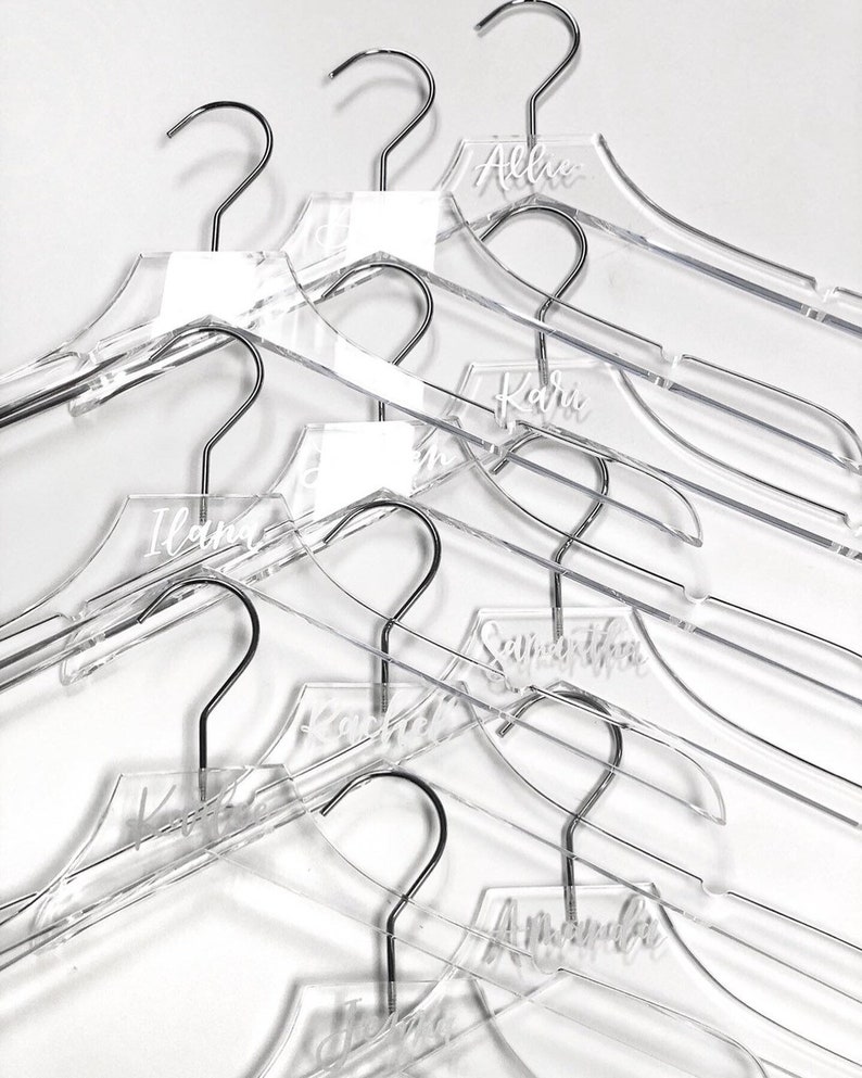 Custom Acrylic Wedding Dress Hanger Acrylic Hanger Bride Hanger Bridesmaid Gift Bridesmaid Hanger