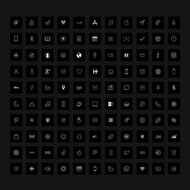 Black App Icons MenewX