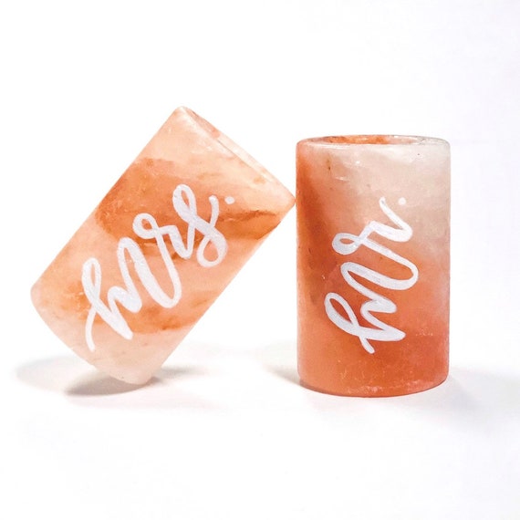 Shot Glass Escort Cards Bridesmaid Gift Tequila Shot Glasses Tequila Gift Monogram Initial Himalayan Pink Salt Shot Glasses