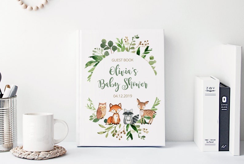 Woodland Baby Shower Guest Book Guestbook Advice for Etsy