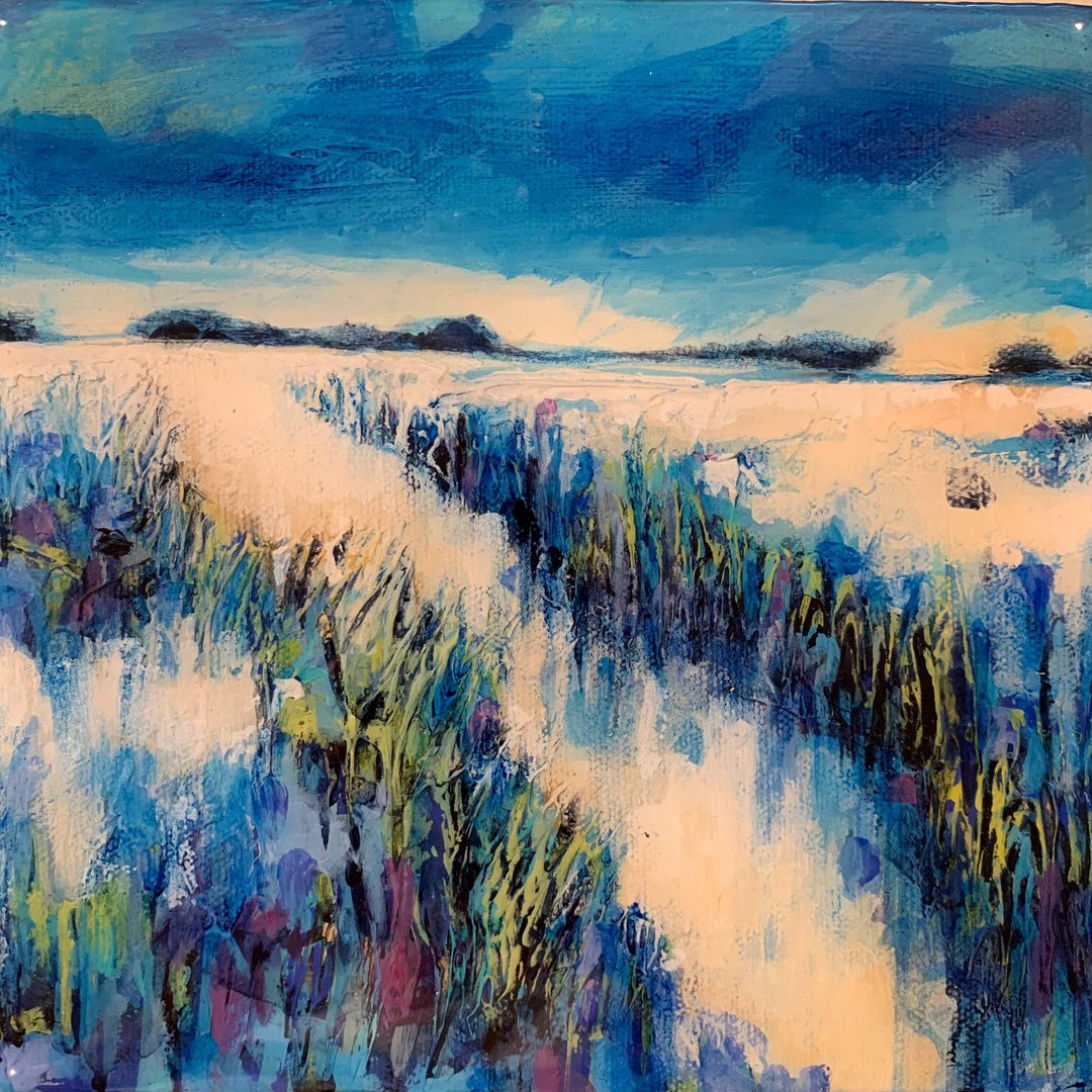 Miniature Abstract Landscape Paintings 3D Resin Finish - Etsy
