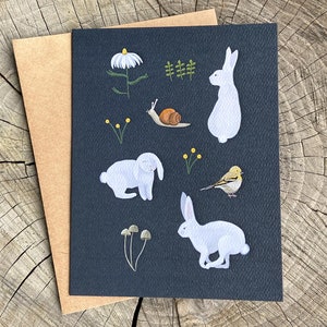 Tarjetas de cumpleaños de verano, Tarjeta de conejito, Feliz verano, Tarjeta de caracol, Juego de tarjetas de verano, Tarjeta de cumpleaños de conejito, Tarjeta con caracoles, Tarjetas de cumpleaños de naturaleza