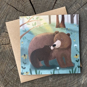 Bear Birthday Card, Mama Bear Card, Gift for Mom, Birthday Card for Mom, Baby Bear Card, Woodland Baby Shower, Expecting New Mom
