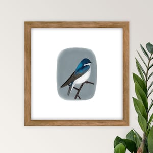 Woodland Nursery, Tree Swallow, Tree Swallow Print, Nursery Bird Print, Minimalist Baby Art, Bird Illustration, Bird Art Print