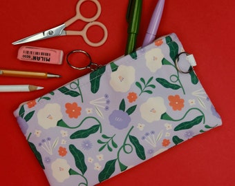 Lilac Floral Pencil Case