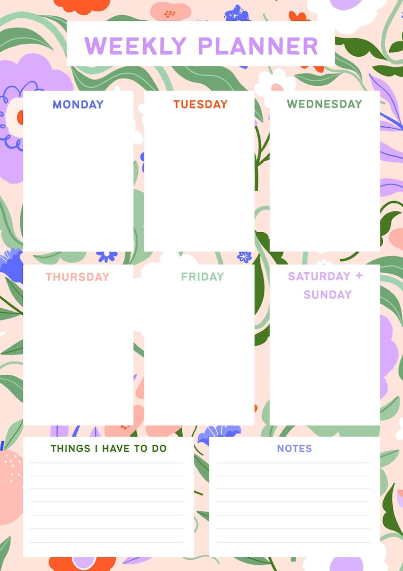 Weekly Planner, Digital Download, Printable Planner image 3