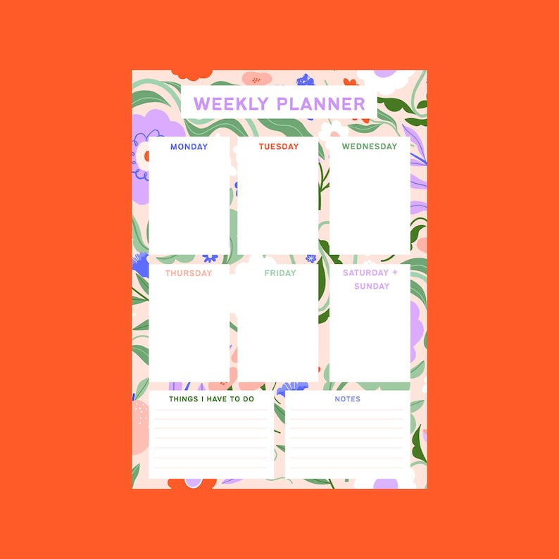 Weekly Planner, Digital Download, Printable Planner image 1