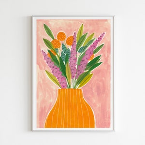 Bright Floral Vase, Digital Print