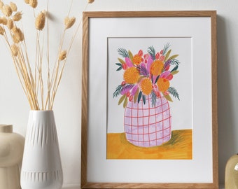 Colourful Vase 01, Floral Print