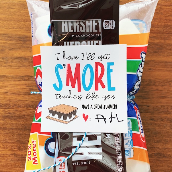 S'more Gift Tag – I Hope I Get S'More Teachers Like You, Teacher Appreciation- INSTANT DOWNLOAD
