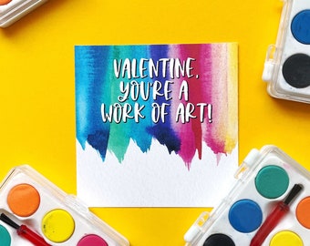 Art Valentine Tag: Non-Candy Classroom Valentines (Instant Download)