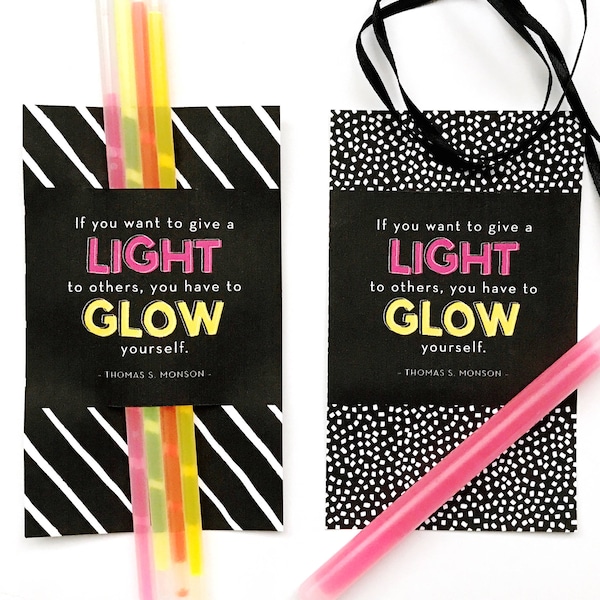 Glowstick Pillow Treat for Girls Camp- INSTANT DOWNLOAD