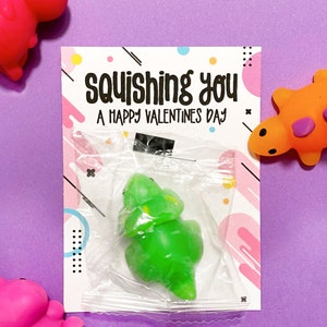 Squishy Toy Valentine - Squish Valentine  – Non Candy Valentines – Squishing You A Happy Valentines Day - INSTANT DOWNLOAD