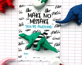 Eraser Valentine (Scribbles) – Non Candy Valentines – "Make No Mistake, You're Awesome" - INSTANT DOWNLOAD