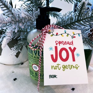 Difunda alegría, no gérmenes - Etiqueta de regalo - DESCARGA INSTANTE