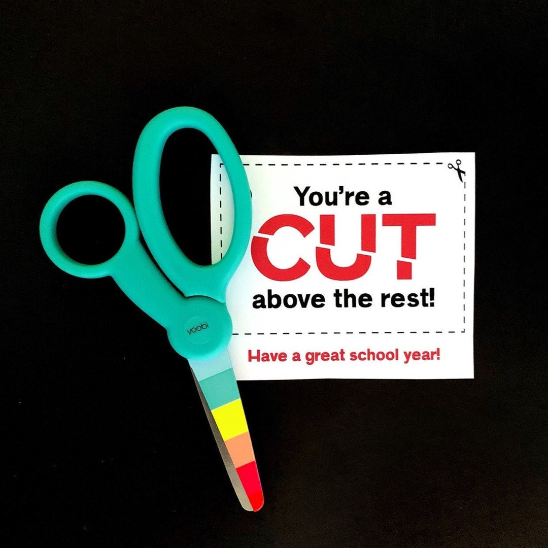 Back to School Gift Tag Cut Above Scissor Gift Crayon Tag INSTANT