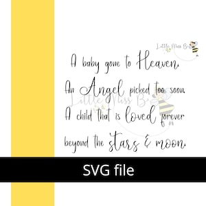 Mémorial svg, Heaven svg, SVG, Baby loss, Angel baby, Baby loss svg , Cricut cutting file