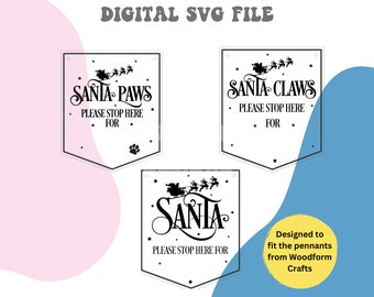 Santa please stop here SVG, Santa paws please stop here, Father Christmas, Santa SVG, Christmas SVG file, Cricut cutting files