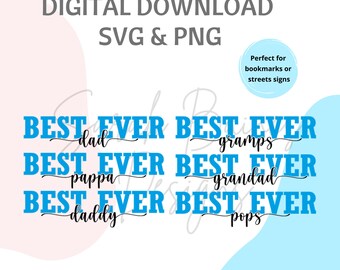 Best ever Dad SVG file, Best Ever Grandad SVG, Best Ever SVG cutting file, Father's Day svg file